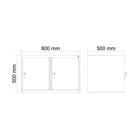C+P Aufsatzschrank Evolo PLUS 2 Abteile 500x800x