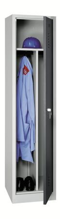 Spind mit einem Abteil und Schwarz-Weiß-Trennung 180x41
