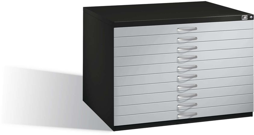 10 Schübe Grafikschrank abschließbar