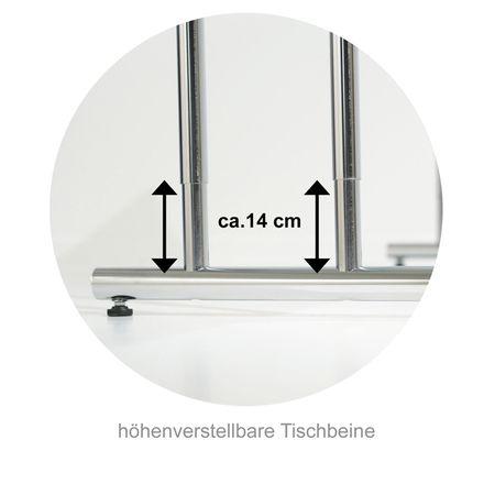 Kabeldurchlassdose Kabelbohrung Tischplatte höhenverstellbarer Schreibtisch weiß