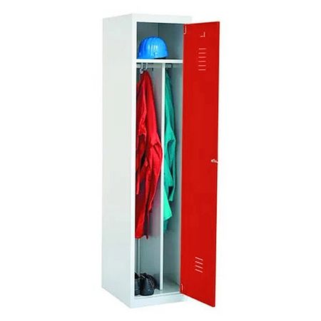 Spind mit einem Abteil und Schwarz-Weiß-Trennung 180x41
