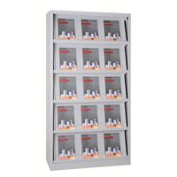 Prospektschrank | Prospektregal aus Stahl 195x100x42 GRAU