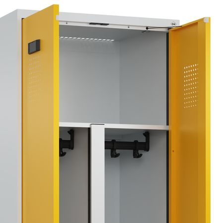 C+P Schwarz-Weiß-Spind Evolo PLUS Bank 4 Abteile