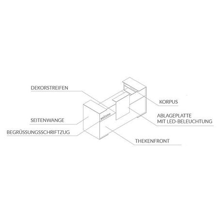Empfangstheke Leo Farbauswahl Einzelkomponenten