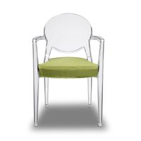 Loungechair | Armlehnenstuhl | transparent mit Polster GRÜN