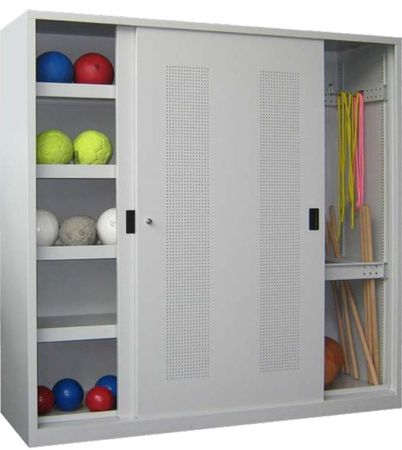 Sportschrank Schiebetürenschrank Stahlschrank Metallschrank Metallkasten Trainingsgeräteschrank