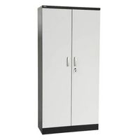 Aktenschrank | Stahlschrank mit Dekortüren 195x92x42 SCHWARZ/GRAU
