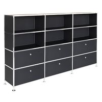 Büroregal | Aktenregal | Sideboard 4 / 3 mit 6 Klapptüren unten