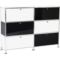 Büroregal | Aktenregal | Sideboard 3 / 2 SCHWARZ/WEIß Farbmix