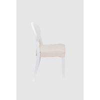 Loungechair | Esszimmerstuhl | weiß mit Polster BEIGE