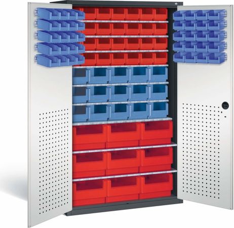 C+P Werkzeugschrank | Materialschrank | Magazinschrank mit Sichtlagerkästen Modell 1 | 195x110x53