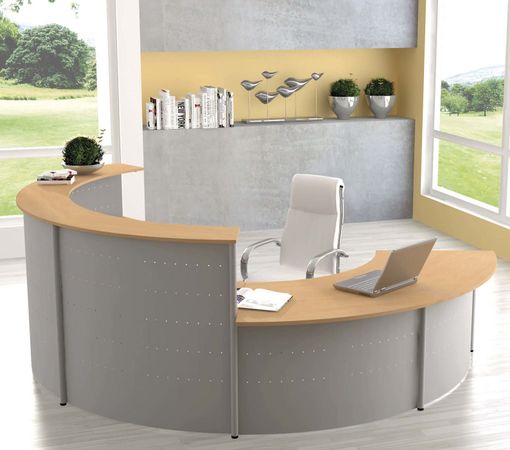 Große Rundtheke Classic mit Tischerweiterung | 115 x 320 x 218 cm (HxBxT)