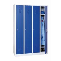 Spind mit 4 Abteilen 180x117x50 GRAU/BLAU