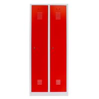 Spind mit 2 Abteilen 180x60x50 GRAU/ROT