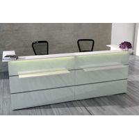 Empfangstresen Satinglas 9 | 108 x 295 x 92 cm (HxBxT)