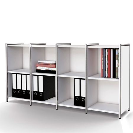 Chromeline Sideboard als Fächerregal mit 2 Ordnerhöhen | 78 x 158 x 38 cm (HxBxT) | verschiedene Farben