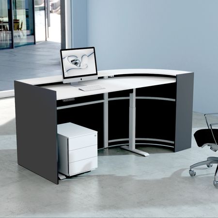 L-Theke Surround Up & Down (höhenverstellbar) anthrazit | 112 x 232 x 95 cm (HxBxT)