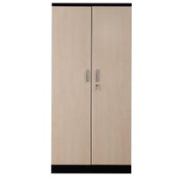 Aktenschrank | Stahlschrank mit Dekortüren 195x92x42 SCHWARZ/AHORN
