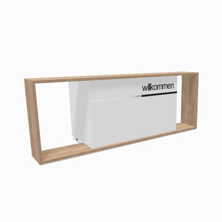 Empfangstheke GEO 2 - Typ 2U - wahlweise mit Schriftzug | Weiß