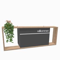Empfangstheke GEO 4 - Typ 2U - wahlweise mit Schriftzug | Graphit