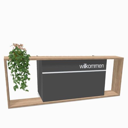 Empfangstheke GEO 4 - Typ 2U - wahlweise mit Schriftzug | Graphit