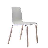 Loungechair | Esszimmerstuhl | weiß mit Massivholzbeinen Esche