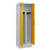 C+P PSA Schwarz-Weiß-Spind Evolo PLUS, Sockel, 2 Abteile, 19