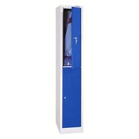 Spind mit 1x2 Abteilen 195x31,5x50 GRAU/BLAU