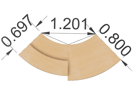 Rundtheke Classic mit Tischerweiterung | 115 x 225 x 105 cm (HxBxT)