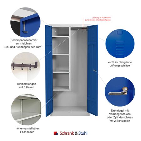 Besenschrank | Putzmittelschrank 180x80x50 | verschiedene Farben
