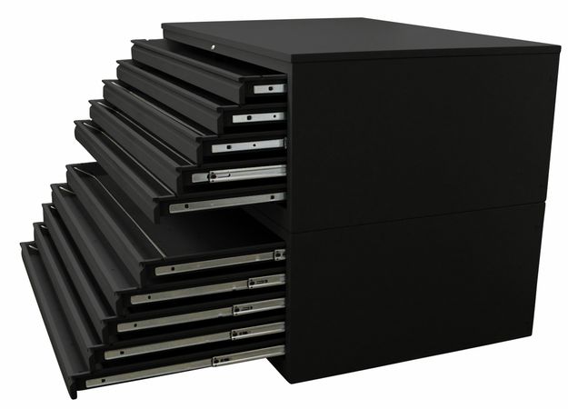 Planschrank DIN-A0 | Flachablageschrank | 10 Schübe für A0 - SCHWARZ