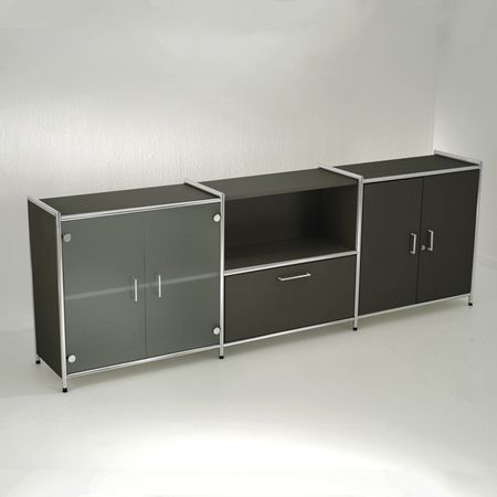 Chromeline Büroschrankwand Modell Nr. 2A |  mit Schublade