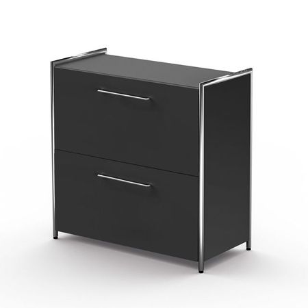 Chromeline Sideboard mit 2 Ordnerhöhen und zwei Schubladen | 78 x 80 x 38 cm (HxBxT) | verschiedene Farben