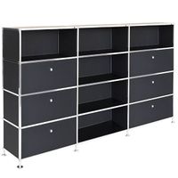 Büroregal | Aktenregal | Sideboard 4 / 3 mit 6 Klapptüren seitlich